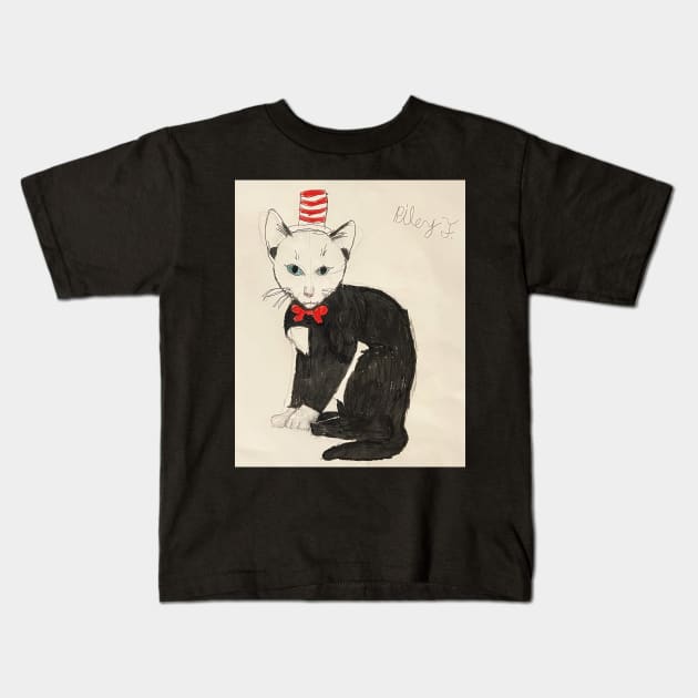 Cat in a Hat by Riley Kids T-Shirt by Artladyjen